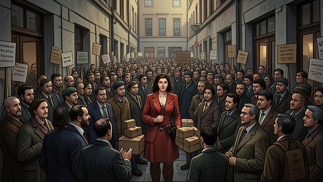 The International Arrival from "The light house: A love story". The International Arrival Crowd Collectors and investors arrive from Europe and Asia.