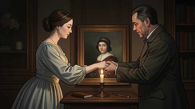 The Trust Gift from "The light house: A love story". The Trust Gift Offering Blake McGrath gives Connie Dixon the portrait rather than demanding payment.