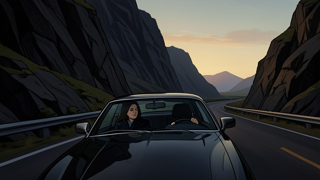 The Familiar Drive from "The light house: A love story". The Familiar Drive Reversal Connie Dixon drives the once-threatening road in daylight.