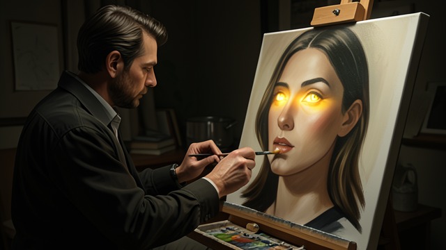 The Painted Eyes from "The light house: A love story". The Painted Eyes Focus Blake McGrath paints Connie Dixon’s eyes before the surrounding flesh.