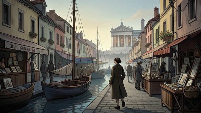 The Tourist Waterfront from "The light house: A love story". The Tourist Waterfront Setting Hoyt Harbor survives through seasonal visitors, cafés, stalls, and nautical commerce.