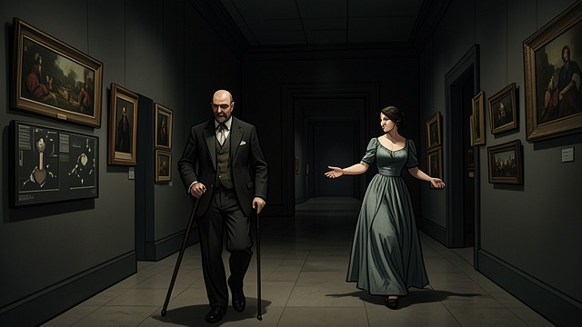 The Nervous Arrival from "The light house: A love story". The Nervous Arrival Orientation Blake McGrath enters the unfamiliar gallery with a cane and memorizes its layout.