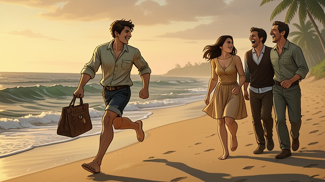 The Playful Theft from "The light house: A love story". The Playful Theft Mischief Ned steals Connie Dixon’s purse and races down the beach.