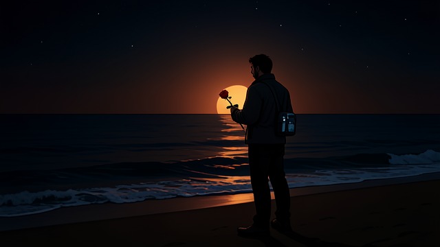 The Rose Vigil from "The light house: A love story". The Rose Vigil Ritual Blake McGrath and Ned carry a red rose to the surf at sunset.