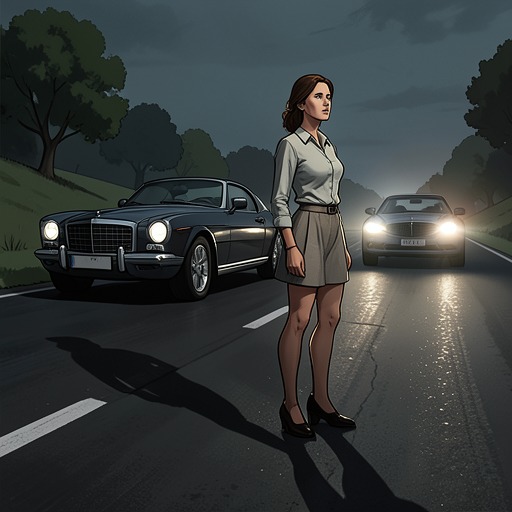 The Car and the Road from "The light house: A love story". This flow uses Connie Dixon’s changing relationship with roads, vehicles, and distance to mark her movement from confusion to deliberate direction.