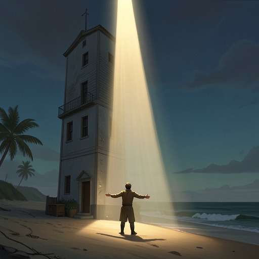 The House of Light from "The light house: A love story". This flow traces the symbolic transformation of Blake’s illuminated residence from a beacon for Chloe into a shared home.