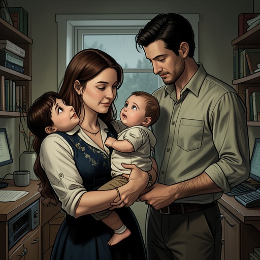 Pregnancy as Shared Parenthood from "The Beki CEO Got Me Pregnant". This flow traces how pregnancy changes Kazumi and Yohan from accidental partners into cooperative parents.