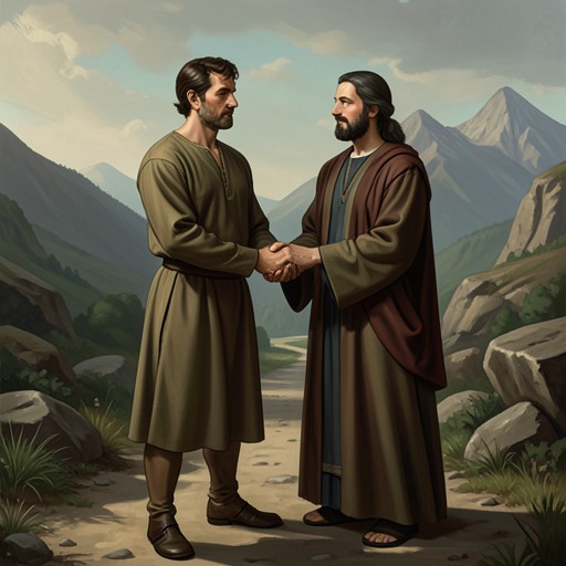 Peter and Jesus Christ from "Who's Causing Your Trouble". This flow traces the complicated bond between Jesus Christ and Simon Peter through loyalty, misunderstanding, rebuke, failure, and restoration.