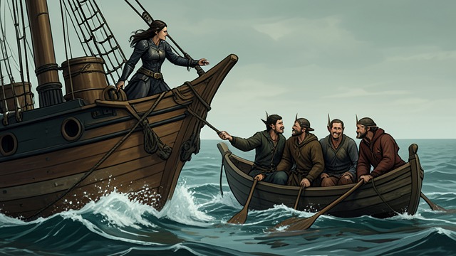 Neith’s Offer from "The Ballad of the Last Dragon". Rescue by Sea A New Crew Neith joins Cinna’s crew to extract Elves from Smarighad. She refuses to charge those who are fleeing persecution.