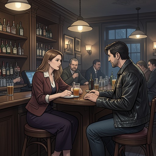 Kingsley’s Tavern and Return from "The Ballad of the Last Dragon". This flow traces Sylvaine Abelan’s departure from and return to the Rusty Nail, showing how a temporary refuge becomes a chosen base.