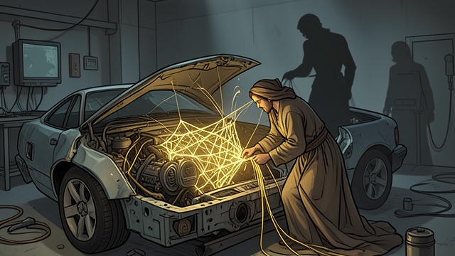 The Grim Repo from "Soul Guardian: A Hellishly Cozy Fantasy". A Soul in the Engine Fading Spark Bael-Sharoth discovers a soul-like web inside Murphy and tries to reinforce it with golden magic.