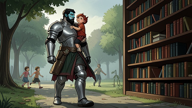 Titan’s Guard from "Soul Guardian: A Hellishly Cozy Fantasy". A Guardian with Limits Duty Titan protects Six through the park, the bookstore, and the road trip, even when he becomes distracted by games.