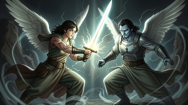 The Archangel Duel from "Soul Guardian: A Hellishly Cozy Fantasy". Pride Against Patience Verbal Combat Bael-Sharoth keeps Gabriel talking, forcing him to confront the reasons beneath his campaign.