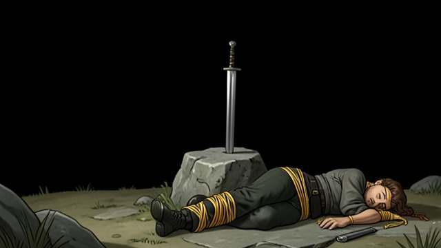 Permanent Exile from "Soul Guardian: A Hellishly Cozy Fantasy". The Sword and the Sentence Final Defeat Bael-Sharoth disarms Gabriel, binds him with golden threads, and kills him with the stolen holy sword.
