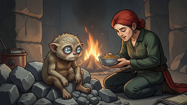 Potato’s Reduction from "Soul Guardian: A Hellishly Cozy Fantasy". From Archangel to Petlike Remnant Collapse Metatron loses his divine power and becomes a small, incoherent creature called Potato.