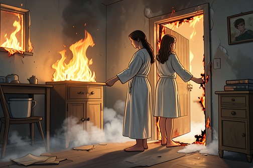 Emma’s House Fire from "SCOTTISH ROMANCE: My Sinful Surrender to a Highlander Werewolf (Scottish Werewolf Pregnancy Romance) (Historical Medieval Shape Shifter Paranormal Science Fiction Short Stories)". Emma’s House Fire is the decisive catastrophe in Emma’s story: a sudden blaze kills her husband, Jasper, and their daughter, Laura, while Emma survives only…