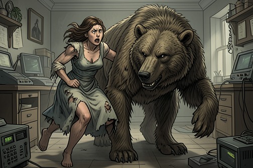 The Werebear Rescue from "SCOTTISH ROMANCE: My Sinful Surrender to a Highlander Werewolf (Scottish Werewolf Pregnancy Romance) (Historical Medieval Shape Shifter Paranormal Science Fiction Short Stories)". The Werebear Rescue is the decisive reversal in Abigail’s flight through the forest: the wolf that is about to kill her is driven away by Malleus in werebear…