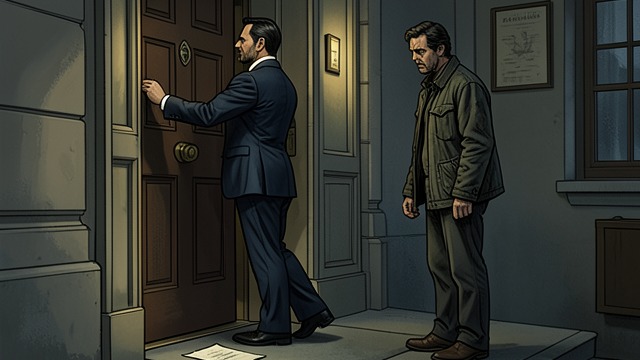 The Polite Intruder from "The Whisper Man". The Polite Intruder A Formal Visitor Norman Collins visits 13 Garholt Street dressed in exaggerated respectability.