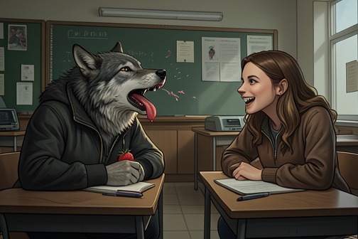 Saphira and Ashton’s Mate Bond Discovery from "A Werewolf Thing: A Rejected Mate Werewolf Romance". Saphira and Ashton’s Mate Bond Discovery occurs when the two werewolves recognize one another as mates in a school classroom.