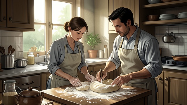 Baking Together from "My Hot Secret: Geheimes Baby mit dem CEO Milliardär - Enemies to Lovers (German Edition)". Food as Disclosure Shared Work Gabriel teaches Ava how Brioche combines science, patience, and craft.