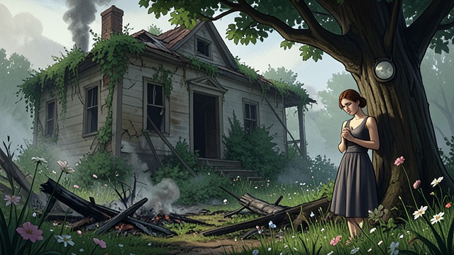 Garden after Fire from "The Wife He Threw Away: A Billionaire Secret Baby, Marriage-in-Crisis, Second-Chance Grovel Romance". Life in the Surviving House New Growth Ada Hart lives with Sebastian Vale and Theo Hart while retaining her work and name.