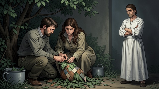 The Fig Leaf Remedy from "Don't Leave God Alone: How to Get God's Attention, Remain in His Presence, and Even Change His Mind to Make a Difference in Your World". The Fig Leaf Remedy After sin, Adam and Eve hide from God and sew fig leaves together as a substitute covering.
