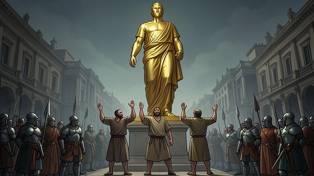 The Idol’s Demand from "Don't Leave God Alone: How to Get God's Attention, Remain in His Presence, and Even Change His Mind to Make a Difference in Your World". The Idol’s Demand Nebuchadnezzar requires public worship of his golden image as a test of political and spiritual submission.