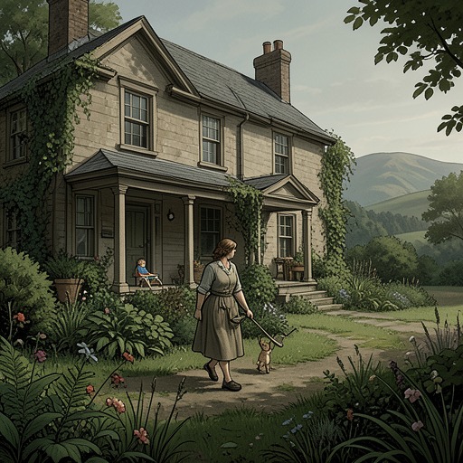 The Estate as Transformation from "The Girl he Never Noticed". This flow traces Yewarra’s change from inherited property into a living environment shaped by Liz’s labor and family imagination.