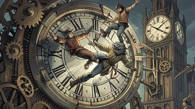 Clock-Tower Plunge from "I'm the Werewolf in my Class". Clock-Tower Plunge Violent Escape Sebastian Wolfe drives the rogue through the clock face, sending both bodies into open air.