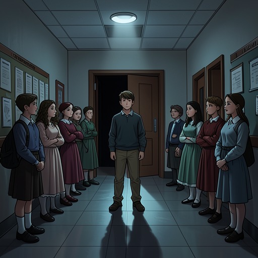 Halloween Normality from "I'm the Werewolf in my Class". This flow follows Halloween as a temporary refuge that collapses into the story’s decisive confrontation.