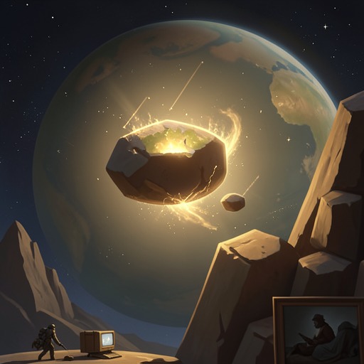 The Transfer of Heroism from "Rock Falls, Everyone Dies". This flow traces the old Planet’s decision to pass its unfinished quest and appetite for adventure to a new pebble.