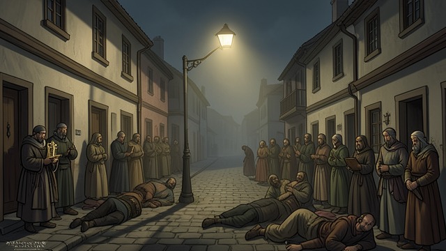 从私人恐怖升级为公共灾难,《撒冷镇》中的场景。崩溃之夜 吸血鬼个体在镇中穿行,活人则锁紧门窗、寻找宗教圣物,或在懵懂无知中沉睡。 无形的紧急状态 没有任何官方警报宣布灾难来临。小镇的转变逐户发生,始终处在公众认知的门槛之下。 倒转的共同体 邻居变成捕食者,父母沦为猎物,熟悉的街道变成狩猎场。公共生活只剩下一个空壳。