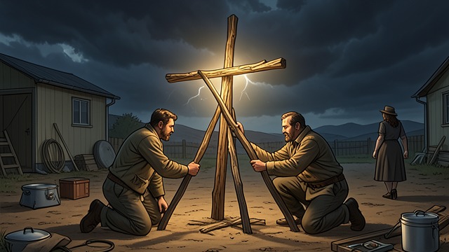 The Makeshift Cross from "'Salem's Lot: A Novel". The Makeshift Cross Ben and Jimmy construct a cross from tongue depressors and bless it before confronting Marjorie Glick.