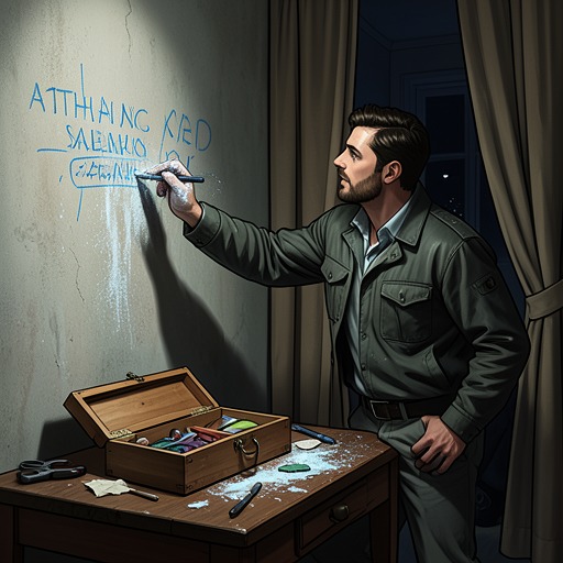 The Hunt for Barlow’s Hiding Place from "'Salem's Lot: A Novel". This flow follows the deduction that leads from blue chalk and household objects to Barlow’s refuge beneath Eva Miller’s boardinghouse.