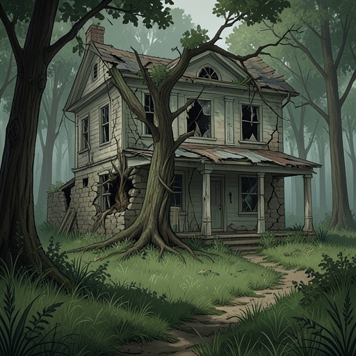 The Marsten House as a Battleground from "'Salem's Lot: A Novel". This flow traces the Marsten House from site of historical violence to supernatural stronghold and finally to a damaged but still ominous landmark.