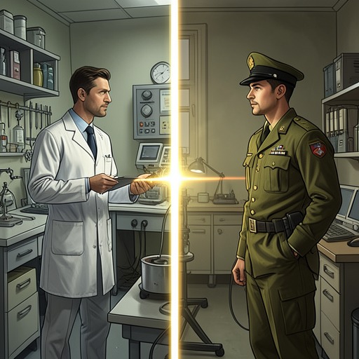 The Civilian–Military Divide from "Gate Crashers". This flow traces the struggle over whether humanity’s first galactic mission should be scientific, diplomatic, or military.