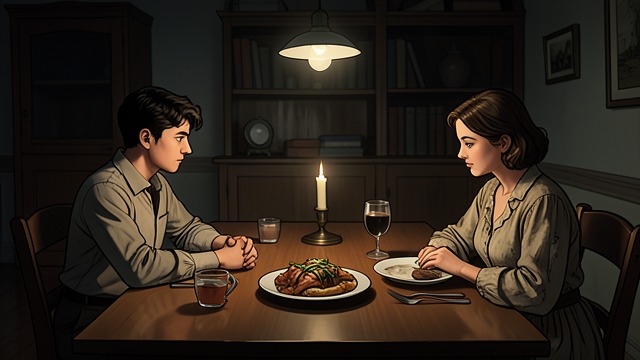 A Family Table from "I'm Still Here- What didn't kill me made me stronger and sharper". A Family Table Many histories gathered Jensen sits with relatives and the family he has made with Janae and their child.