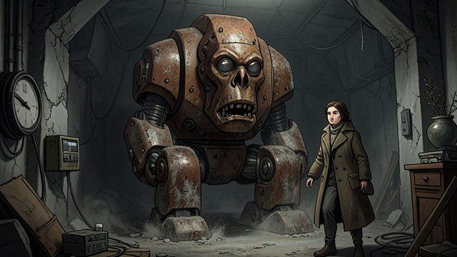 The Stranded Golem from "The Calamitous Bob". The Stranded Golem Solfis is found in a ruined military bunker, still guarding a dead empire after centuries of isolation.