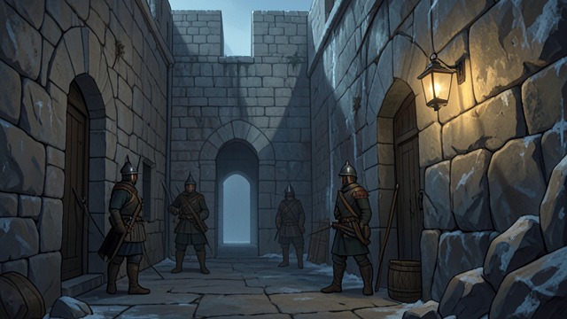 The Fortress Economy from "The Calamitous Bob". The Fortress Economy Fort Sky survives through rationing, patrols, warning fires, and the labor of soldiers who know that replacement may never come.