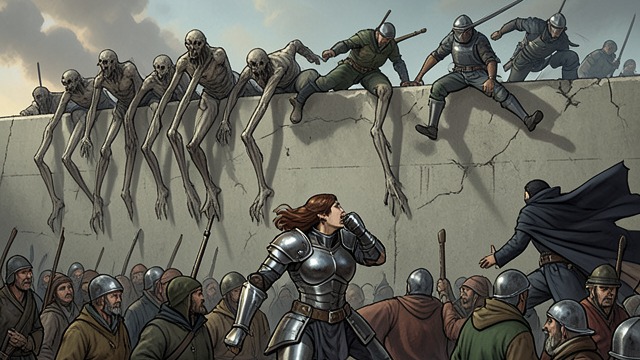 The Perimeter Breach from "The Calamitous Bob". The Perimeter Breach Undead climb the side walls while the main horde distracts the defenders.