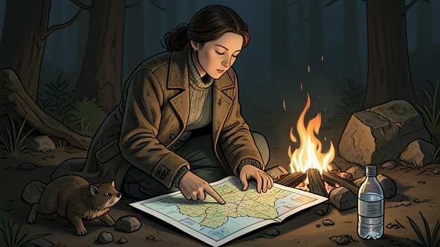 Survival As Calculation from "The Calamitous Bob". Survival As Calculation Viviane Saint-Lys reduces an impossible situation to priorities: shelter, water, food, and escape.