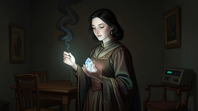 First Mana Smoke from "The Calamitous Bob". First Mana Smoke Viviane Saint-Lys learns to move Black mana through a crystal connected to Solfis.