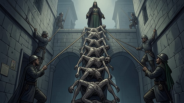 The Flesh Ramp from "The Calamitous Bob". The Flesh Ramp Revenants pile against Fort Sky’s approach, creating ladders from their own bodies.