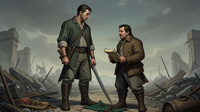 Together After Battle from "The Calamitous Bob". Together After Battle Solfis swears to repay Viviane Saint-Lys for granting him a new body.