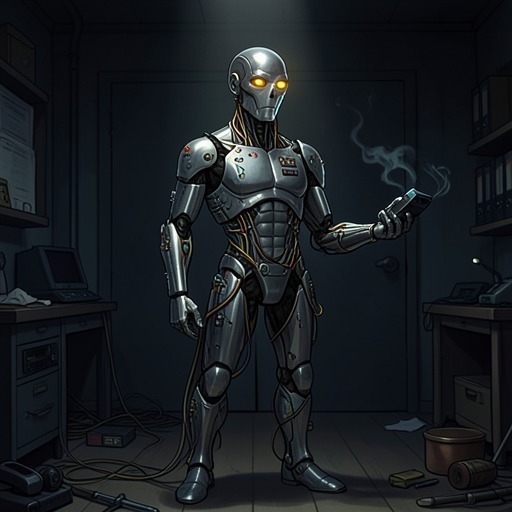 Solfis’s Second Life from "The Calamitous Bob". This flow follows Solfis from a dying imperial machine into an autonomous companion whose identity is rebuilt through memory, loyalty, and a new frame.