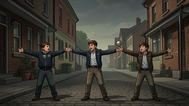Separate Houses from "Kevin the Star Striker". Separate Houses Distance Everywhere The boys practice in different homes, separated by weather, punishment, and family rules.