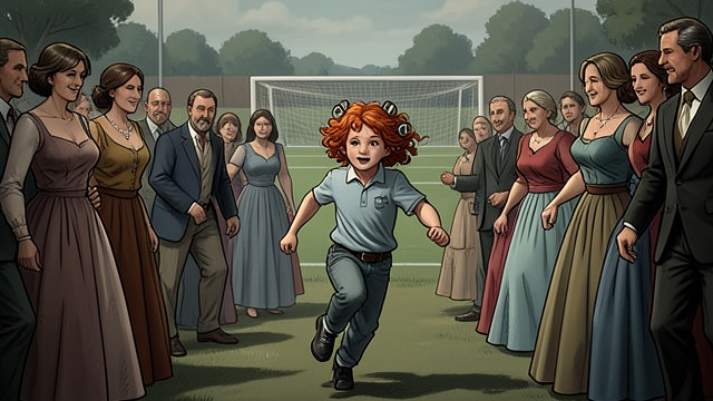 The Escape from Pink Lace from "Kevin the Star Striker". The Escape from Pink Lace Forced Performance Roger is trapped by his mother’s friends, who dress his red hair with curlers and treat him as a decorative child.