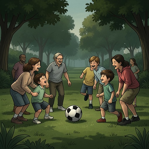The Lasting Victory from "Kevin the Star Striker". This flow traces the consequences of the final match beyond the score, emphasizing restored relationships, confidence, and communal space.