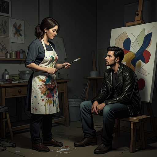 Creative Self-Expression from "It Must Be Love: A Mustang Prairie Romance". This flow traces how clothing, music, painting, and craft give characters languages for identities they cannot initially state directly.
