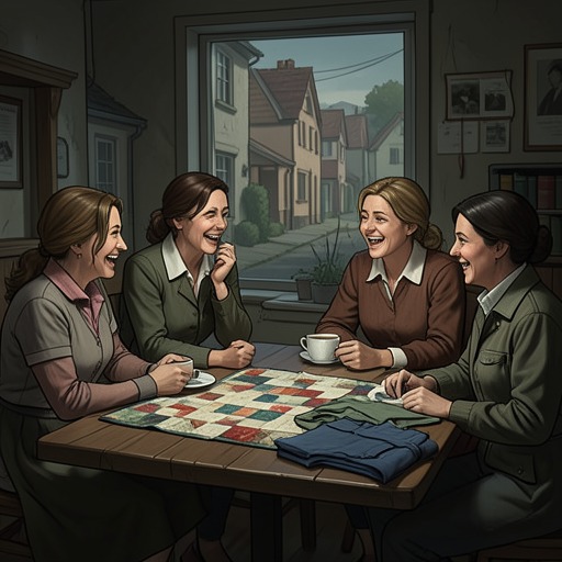 The Women’s Friendship Network from "It Must Be Love: A Mustang Prairie Romance". This flow traces how Trixie Beaumont survives romantic uncertainty through the practical, comic, and emotional support of Mustang Prairie’s women.